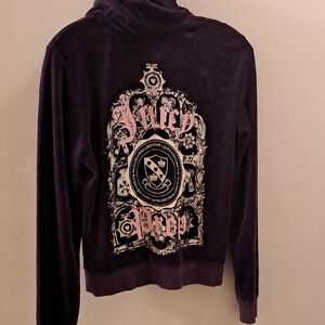 Vintage Y2K Juicy Couture Jacket Women's XL Purple Velvet Graphic 90s 00s